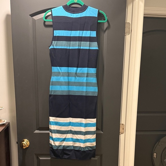 Vince Camuto Blue Striped Midi Dress - Picture 4 of 4
